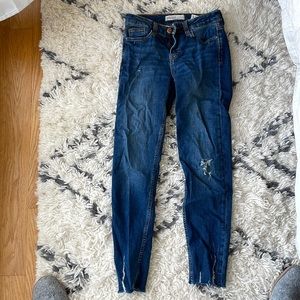 Zara skinny jeans - distressed blue. Worn fewer than 5 times!